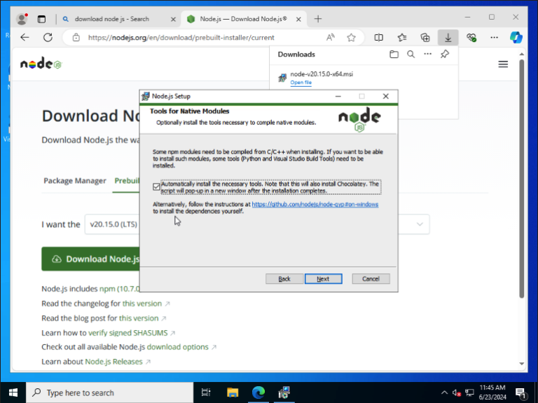 Tutorial cara install node js dan chocolatey di vps rdp windows