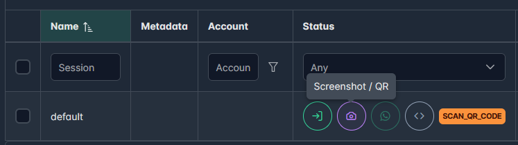 Tombol untuk menampilkan QR Code.